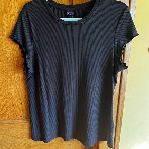 PATAGONIA W'S RIBBED KNIT TOP SIZE XL INK BLACK - Picture 2 of 4